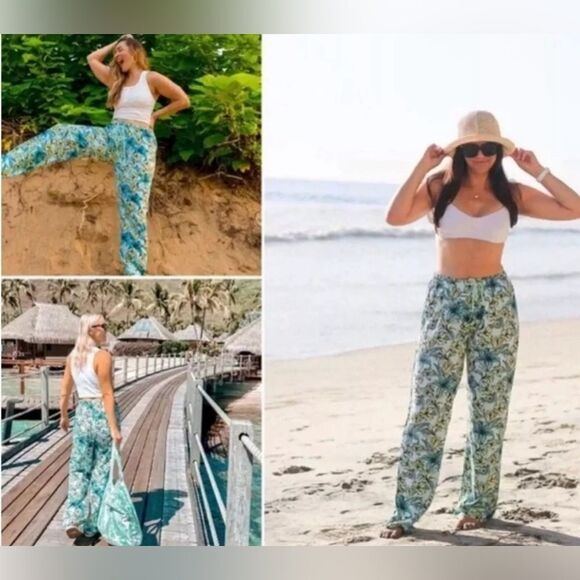 Beach riot Beachy Hawaiian colorful floral loungewear drawstring pants medium - Picture 7 of 7